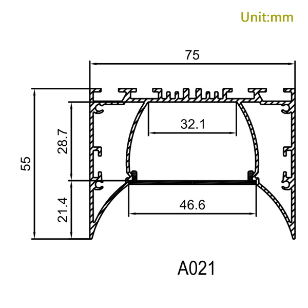 HL-A021 Aluminum Profile - Inner Width 35mm(1.37inch) - LED Strip Anodizing Extrusion Channel, For LED Strip Lights HL-A021 Aluminum Profile - Inner Width 35mm(1.37inch) - LED Strip Anodizing Extrusion Channel, For LED Strip Lights